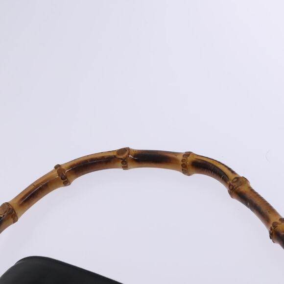 GUCCI Bamboo Hand Bag Leather Black Gold 001 001 - Picture 8 of 16